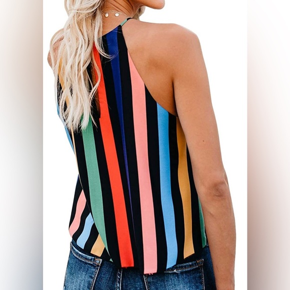 Colorful Striped Halter - Perfect for Summer - Picture 4 of 5